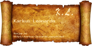 Karkus Leonarda névjegykártya